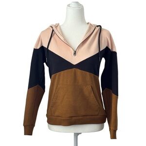 BKE Tri-Tone Hoodie - Pink, Black, Brown